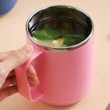 1 Piece, Stainless Steel Insulated Coffee Mug With Lid - 15.6 Ounces - Perfect For Home, Office And Summer Drinks - Great Choice For Teachers Birthday Gifts, Insulated Mug With Lid And Handle, Office And Home Drinking Mug, Minimalist Style Mug With Lid And Handle - White - View 4