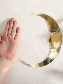 1件金色新月墙饰 - 亚克力材质，家居装饰，星空主题，客厅装饰，卧室装饰，节日装饰，壁挂式摆件，特殊场合的理想礼物，时尚家居装饰，通用尺寸 - 彩色 - 查看 5