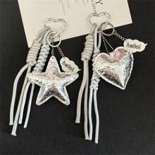 Leather Heart-Shaped Key Chain Pendant 5-Pointed Star Bag Charm Car Key Chain Creative Handmade Key Decorations Keychain For Bag Car Accessories For Women