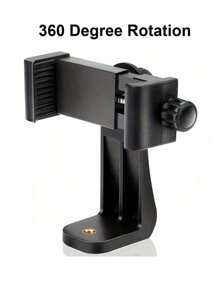 Adaptador de soporte para trípode de teléfono/Soporte universal para teléfono móvil en trípode, se ajusta a cualquier teléfono inteligente, con tornillo estándar de 1/4", rotación vertical y horizontal, compatible con , , palo de selfie, monópode