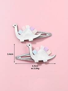 2 chiếc kẹp tóc hình khủng long, thích hợp để trang trí kiểu tóc hàng ngày cho bé gái. - khủng long - Xem 11
