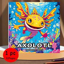 [22 Pages Axolotl Coloring Book] 1pc Axolotl Coloring Book For Adults, 22 Pages, Single-Sided Print, Heavy Paper, Mixed Color, Random Greeting Card Included, Ideal Thanksgiving & Christmas Gift,Colouring Book,Coloring Book,Art Supplies Colouring Book Adult Adult Coloring Books Coloring Books For Adults Coloring Books,Back To School,Supplies,Book,120G Paper - Multicolor - View 8