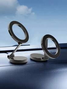 Metal Magnetic Car Phone Holder – 360° Rotating & Folding Design, Powerful Neodymium Magnets, Universal Fit For All Smartphones, Easy One-Hand Operation, Compact & Stable, Premium Dashboard Or Center Console Mount - Black - View 7