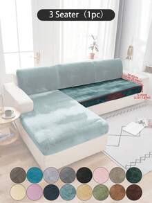 1 pieza Funda de cojín de sofá de peluche de zorro plateado gris oscuro, minimalista clásica, funda protectora decorativa a prueba de polvo de unicolor y elástica, adecuada para hotel, dormitorio, decoración de sala de estar, decoración de habitación, negro, gris claro, caqui, decoración de otoño, decoración de habitación, vuelta al colegio, útiles escolares