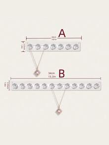 1 件亚克力壁挂式珠宝收纳架 - 重型 500 克容量方形收纳架，适用于项链、手镯、耳环和戒指 - 节省空间的耐用塑料展示架，适用于家庭或精品店，简约设计，透明材质，悬挂式珠宝收纳架