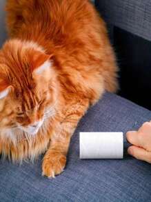 175 Sheets Pet Hair Remover Roller Refill Paper, Home Cleaning Sticky Adhesive Tape, Diagonal Tear Dog/Cat Hair Removal Tool For Pet Furs, Sofa, Clothes, Furniture And Carpet - 5 pieces of replacement cores (175 photos) - View 7