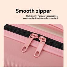 Large Capacity Lightweight Travel Suitcase Set, Macaron Color Block Rolling Luggage With Makeup Bag, Scratch-Resistant Surface, Swivel Wheels, Suitable For School, Vacation, Travel, Outdoor, Beach, Great Gift Bag For School School Accessories School Stuff