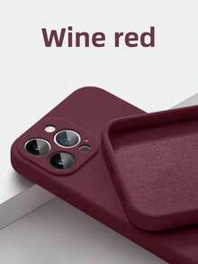 1个仿液态绒毛手机壳，商务风格手机壳，兼容三星S21/S22/S23/S24/S25，兼容苹果17/17 Pro、17 Pro Max、16/16 Pro/16 Pro Max、15 Pro Max、14/13/12/11，兼容OPPO，兼容红米，兼容，手机壳，手机配件，适用于13英寸和16英寸手机，送朋友的礼物，17 Pro Max手机壳 - 酒紅色 - 查看 3