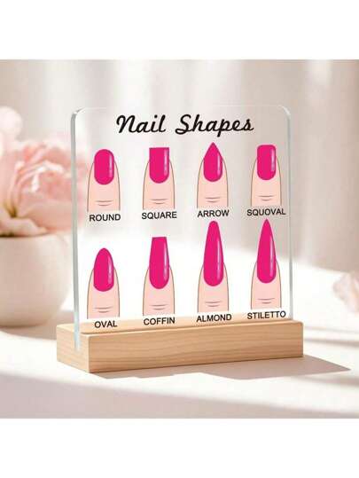 1 st akryl nagelformad displaytavla, transparent nagelsalongsdekor, bordsställ för nagelformad design, lösnagelrekvisita, nagelsalongsdekoration, displaytavla för nagelkonst, tryckkänsliga nagelalternativ, nagelteknikerverktyg