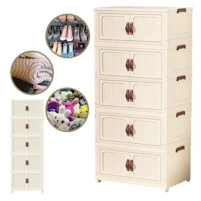 Armario Organizador Dobravel 5 Andares Empilhavel Organizaçao Decoraçao Sala Quarto Cozinha Banheiro Closet Lavanderia