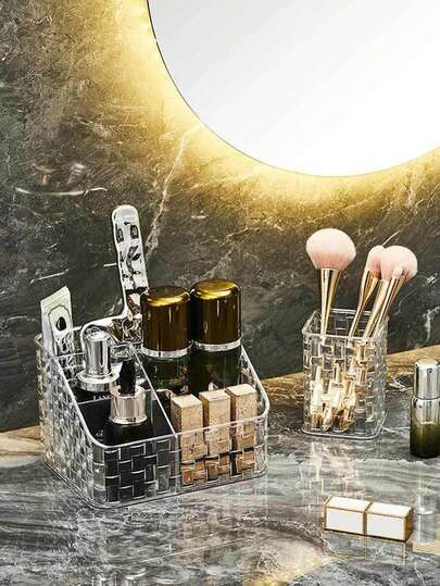 2 cái/1 cái | Hộp đựng mỹ phẩm | Hộp đựng bàn làm việc bằng Acrylic trong suốt | Hộp đựng bút | Hộp đựng ngăn kéo để bàn | Hộp đựng dụng cụ làm đẹp, cọ son môi, hộp đựng văn phòng phẩm, dụng cụ đựng đồ trên bàn làm việc, thích hợp để cất giữ và sắp xếp cọ trang điểm, son môi, bút chì, phụ kiện văn phòng, phụ kiện phòng tắm, đồ dùng học tập cho năm học mới