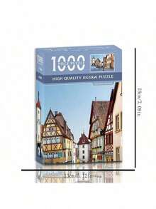 2025 New 1pc Summer Casual Stress Relief Oil Painting Puzzle, High Difficulty 1000 Pieces Oil Painting Landscape Puzzle, Creative Puzzle, Party Prop, Birthday Gift, Christmas Gift, Perfect Gift