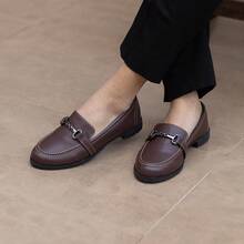 Mocassim Feminino Cafe Sola Tratorada Baixa Clássico Atemporal Casual Loafer Sapatilha Maricotta - Café - Visão 2