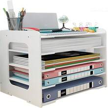 5 Niveles Organizador Archivos Estante Para Archivero Blanco - Blanco - Ver 1