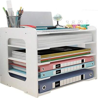 5 Niveles Organizador Archivos Estante Para Archivero Blanco