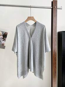 女士纯色针织轻薄披肩开衫，优雅透气，适合海滩穿着，办公、旅行、春夏秋冬皆宜。
