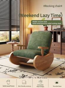 Ergonomic Recliner Rocker With Soft Cushion, Comfortable Backrest Armchair Suitable For Living Room And Bedroom