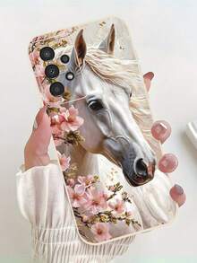 غطاء هاتف واقي مثقب بطبعات حيوانية وزهرية وخيول، متوافق مع أجهزة 16/11/16pro/16plus/16promax/16e/15Promax/13/14/12/XS/XR/7G/8P، وأجهزة Galaxy S25/S25PLUS/S25 Ultra/A16/A36/A26/A56/A50/A12/A32 مقاوم للماء والصدمات ومقاوم للخدش - متعدد الألوان - مشاهدة 1