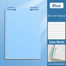 A5/B5/A4 Flip Up Loose-Leaf Notebook,60 Sheets,Detachable Horizontal Line Inner Page Notepad,Waterproof PP Cover,60 Pages,Office And School Supplies - Multicolor - View 22