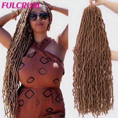 FULCRUM 8 12 18 24 30 36 Inch Faux Locs Crochet Hair New Soft Locs Crochet Braids Curly Hair Goddess Braids Synthetic Hair Extensions For Women & Girls
