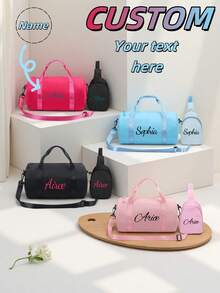 Personaliza tu propio paquete de combinación, bolso y bolso de pecho adecuado para deportes, con un estilo sencillo. Imprime un nombre personalizado o saludos festivos. Crea el tuyo. Informal y versátil. Puedes imprimir nombre, letras, números de la suerte, etc. Es muy adecuado para uso diario, como ir a la escuela, a clase de baile y viajar. Puede ser un regalo de cumpleaños para amigos, hijas, bolsas conmemorativas, regalos de Navidad o de Año Nuevo. - Multicolor - Ver 2