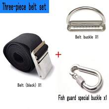 3-Piece Set. Sea-Going Diving And Snorkeling Weight Belt Made Of Adjustable Stainless Steel, Equipped With Quick-Release Buckle And Nylon Diving Belt. Suitable For Scuba Diving, Snorkeling And Beach Fishing. - Belt + D-type Buckle + Buckle - View 3