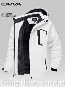 Cavva 男士冬季保暖内衬夹克 防水防风 多口袋滑雪外套 徒步露营登山滑雪