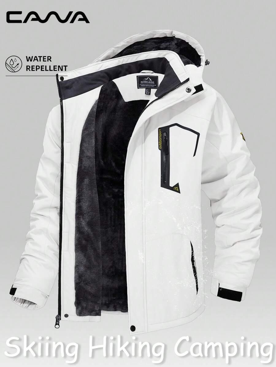 Cavva 男士冬季保暖内衬夹克 防水防风 多口袋滑雪外套 徒步露营登山滑雪