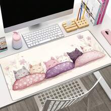 超可爱猫咪鼠标垫、办公桌垫、时尚设计、电脑游戏键盘垫、美观、适合学校用品、返校