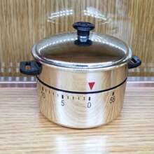 1 Silver Kitchen Timer With Adjustable Cooking Countdown Function, Which Can Be Used As A Time Manager For Cooking In Home Kitchens And Is Available Without Any Power Source.