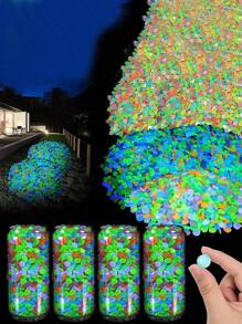 Piedras luminosas en miniatura que brillan en la oscuridad, rocas en miniatura que brillan en la oscuridad, piedras luminosas, paisajismo de jardín, guijarros de resina, para césped, acuario y decoración de pecera, jardines, senderos, bonsái, peceras, macetas, plantas en maceta, decoración DIY, decoración navideña, decoración de boda, decoraciones festivas, decoraciones navideñas, decoraciones de invierno.