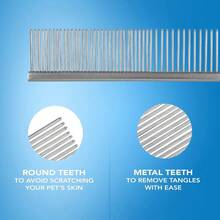 New Metal Pet Comb Stainl Steel Dog And Cat Comb Rust Resistant Comb Grooming Tools For Dogs Fur Detangling Tool For Pets Metal Combs For Thick Coats - as pic - View 3