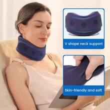 VELPEAU Neck Brace For Neck Pain And Support - Soft Cervical Collar For Sleeping In Bed, Snoozing, Sleeping Upright, Anti-Snoring, Sleep Apnea For Women &Amp; Men (Blue, Comfort Version, Medium: 115-14"_3″) - X-Lớn (Gói 1) - Xem 3
