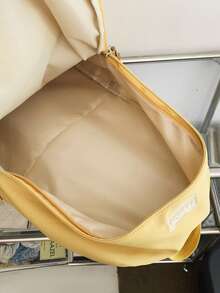 1 件经典基本款返校背包，字母印花书包，大容量学生包，带笔记本电脑隔层书包，旅行收纳，多种颜色可选，非常适合青少年/学生/毕业生，适合日常使用、外出、旅行、学校和返校 - 彩色 - 查看 5