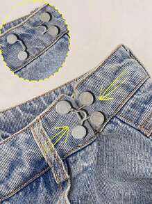 4pcs/2pcs Adjustable Waist Belt Buckle, Detachable Fixed Button, Suitable For Loose Jeans, Adjustable Waistband Buckle Set, No Sewing Or Tools Required, Decorative Buttons (Excluding Card Paper)