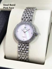 PABLO RAEZ 1pc Lady Watch Pink Jewelry Accessories Women Wristwatch Vintage Charming Original Brand New Fashion AAA Stainless Steel Bracelets Chain Luxury Silver Color Non Tarnish Party Girls Casual CD Dress Watch Metal Steel Heavy Strap 50M Water Resistant Simple Casual Clock Female Elegant Rhinestone Quartz Watch - one-size - View 14