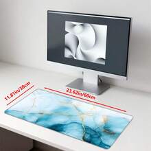 1 pezzo Tappetino mouse da gioco extra large esteso, antiscivolo, con design a strisce di marmo, tappetino da scrivania durevole, adatto per eSport, computer e ufficio, tavolo da pranzo, isola di cucina