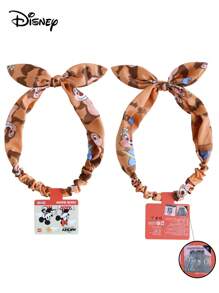 Disney 1pc Disney Authentic Cartoon Hair Hoop, Cute Mickey Mouse, Minnie Mouse, Daisy Duck, Fabric & Wire Bunny Ear Headband For Girls,Satin Narrow Hairband For Washing Face, Adorable Hair Accessory Women Bandana, School Stuff, College, Headbands