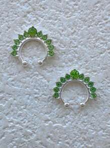 5/4/1 Multicolor Copper Diamond-Studded Nose Ring, Nose Stud Body Piercing No Hole Nose Jewelry Nose Clip Ear Clip Dual-Purpose Accessory With Size Marking For Clear Product Identification