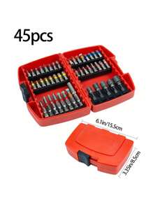 45pcs Screwdriver Bit Set, Colorful Anti-Counterfeiting Bits, Screwdriver Drill Bit Set With Box, Electric Screwdriver Bit Kit, Portable Steel Magnetic Long Drill Bit Set, Hex & Cross Head, Suitable For Home & Professional Use