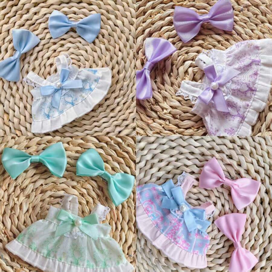 新款10厘米娃娃衣服，高品质可爱公主蕾丝裙替换装，批发适用于娃娃 - 彩色 - 查看 1