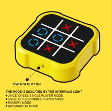 1pc Kids 4IN1 TIC TAC TOE Game Toy 1V1 Battle,Whack-A-Mole,Memory Challenge Party Board Puzzle Game Console For Boys Girls Christmas Gifts