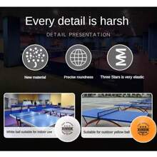 3-Star ABS High Elastic Ping Pong Balls, 40mm+, For Indoor And Outdoor Training & Competition