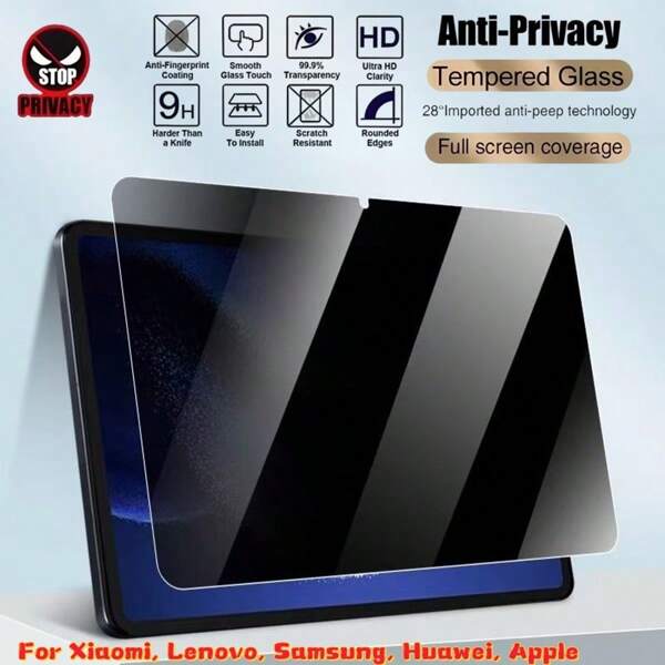 قطعة واحدة من فيلم حماية الخصوصية، يمنع اختراق الخصوصية في الأماكن العامة، متوافق مع آيباد ميني 8.3 2024 / آيباد برو 12.9 2021 / جالكسي تاب A9+ 11 / جالكسي تاب S7+ 12.4 / جالكسي T220 10.1 / هونر / أوبو بادير 10.3 / ماتباد 11 2023 / ماتباد C5e 2022 10.4