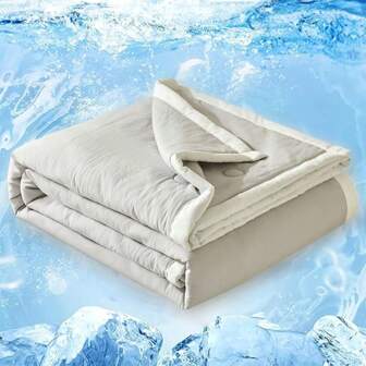 Cooling Comforter King For Hot Sleepers, 100% Polyester Lightweight All-Season Comforter, Machine Washable Ice Blue Bedding For Night Sweats & Breathable Sleep, Cooling Bed Sheets, Summer Sleep Solution, Contemporary Design, Moisturewicking Fabric, Summer Sleepers