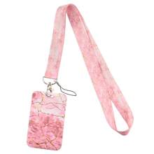 Handyschlaufe mit Marmoroptik, Polyesterband als Ausweis-/Essenskarten-Halterung, Anti-Verlust Arbeitsausweis-Halterung, Geschenk für Paar/Urlaub, Schulmaterial, Schulanfang