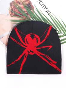 1pc Y2K Style Spider Jacquard Knit Hat, Streetwear Hip-Hop, Warm For Autumn/Winter, Fashion , Suitable For Daily, Outdoor Sports, Casual, Perfect For Couples Gift Beanie Fall Outfit