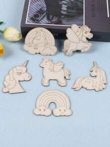 12PCS/18PCS/30PCS Wooden Unicorn Crafts: Festive Party Decorations, Artistic Room Accents, DIY Painting Projects, Wooden Handicrafts, Perfect Birthday Gifts