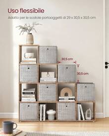 Libreria a 10 Cubi, Scaffale con Scomparti Aperti, Organizzatore per Decorazioni, Cernici per Foto, Piante, Soggiorno Camera da Letto Studio, 29 x 129,5 x 129,5 cm, Marrone Cammello - Castano - Visualizzare 1