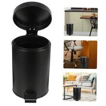 3 LITRE SMALL S/S PEDAL BIN BATHROOM KITCHEN TOILET RUBBISH - Black - View 3